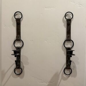 Elegant Brown Metal Candle Holders